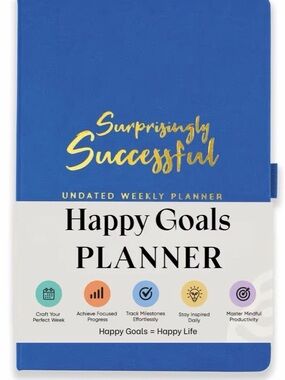 Undated Weekly Planner - Bright Blue "Surprisingly Successful" Cover